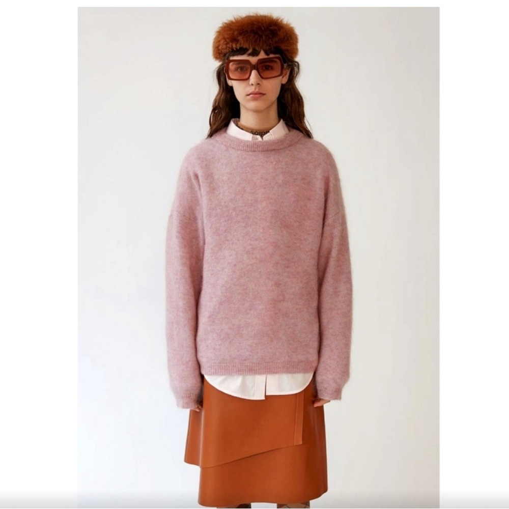 Acne Crewneck Sweater in Dusty Pink